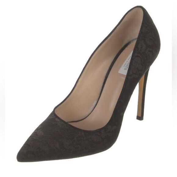 MaxMara Shoes - MAXMARA Black Pointed toe Lace Overlay Stiletto Pumps